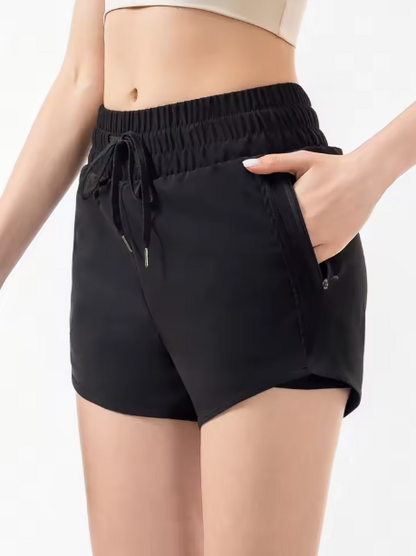 Women's Double zipper fitness shorts