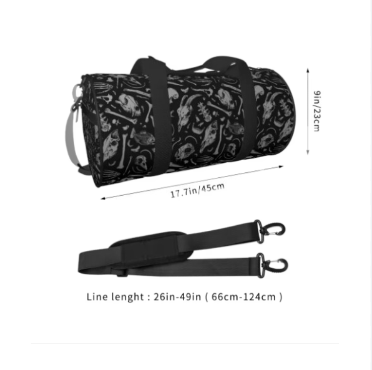 Fitness Duffle Bag-Waterproof (Bones-Skull version)